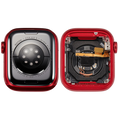 Backcover/Rahmen Compatible für Watch Series 9 (41MM) (gebrauchter OEM-Ausbau, Qualität A) (GPS Version) (Aluminum / Red)