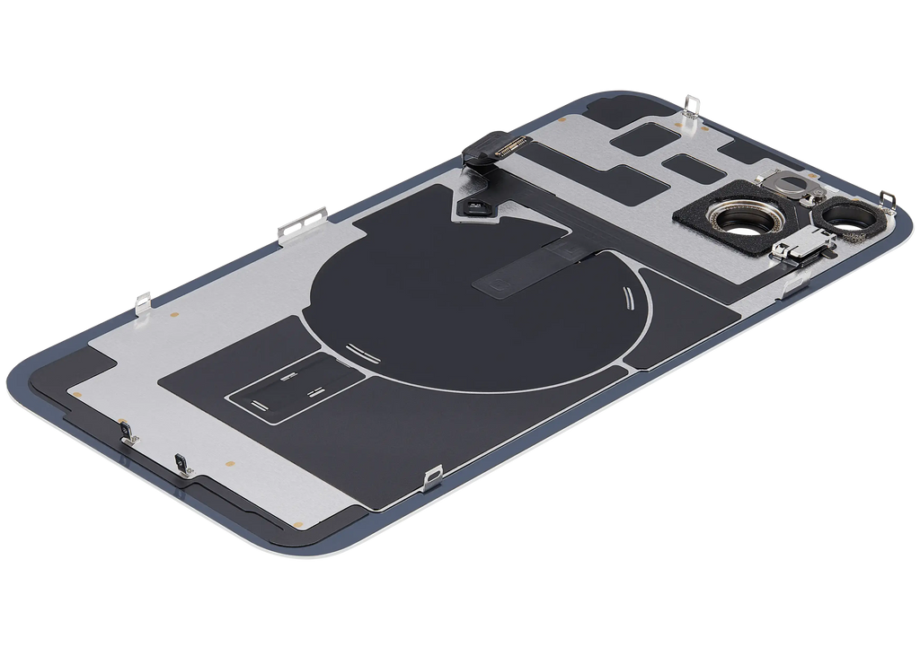Backcover mit MagSafe Magnet & NFC & Blitz-Flexkabel für iPhone 14 Plus (gebrauchter OEM-Ausbau, Qualität B) (Starlight)