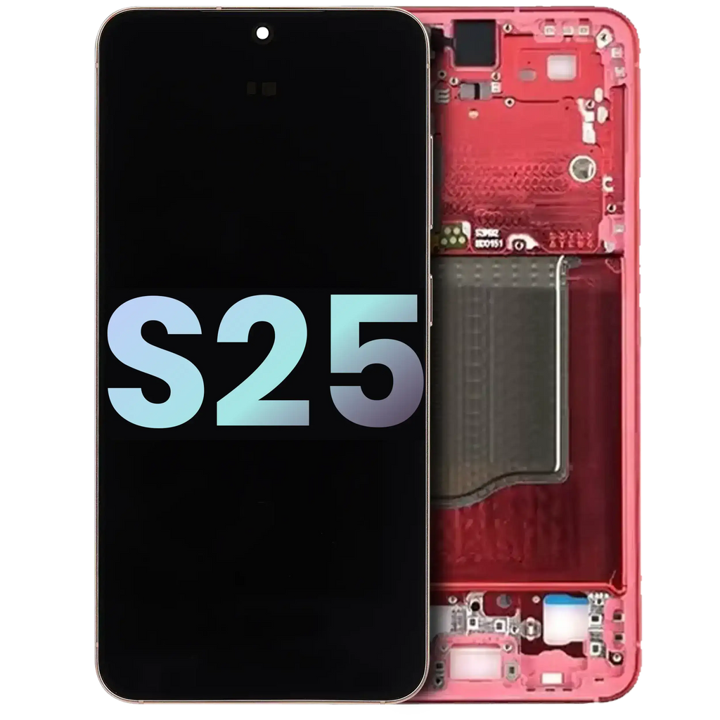 OLED Display with Frame for Samsung Galaxy S25 5G (US & International) (Service Pack) (Coral Red)