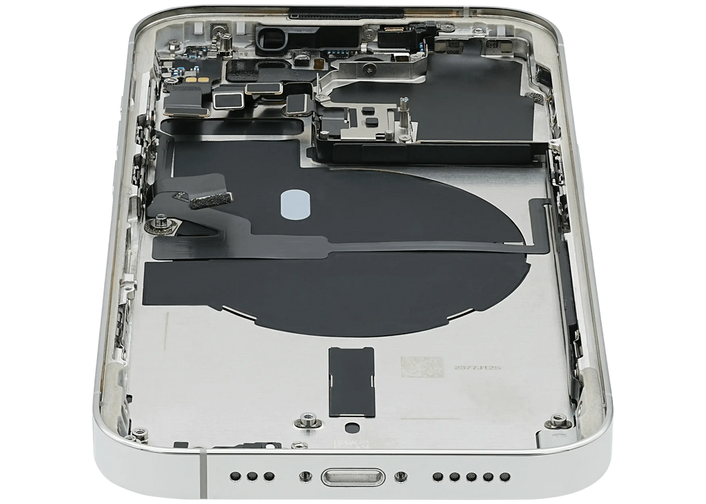 Backcover/Rahmen mit Small Parts für iPhone 14 Pro (EU / Global Version) (gebrauchter OEM-Ausbau, Qualität B) (Silber)