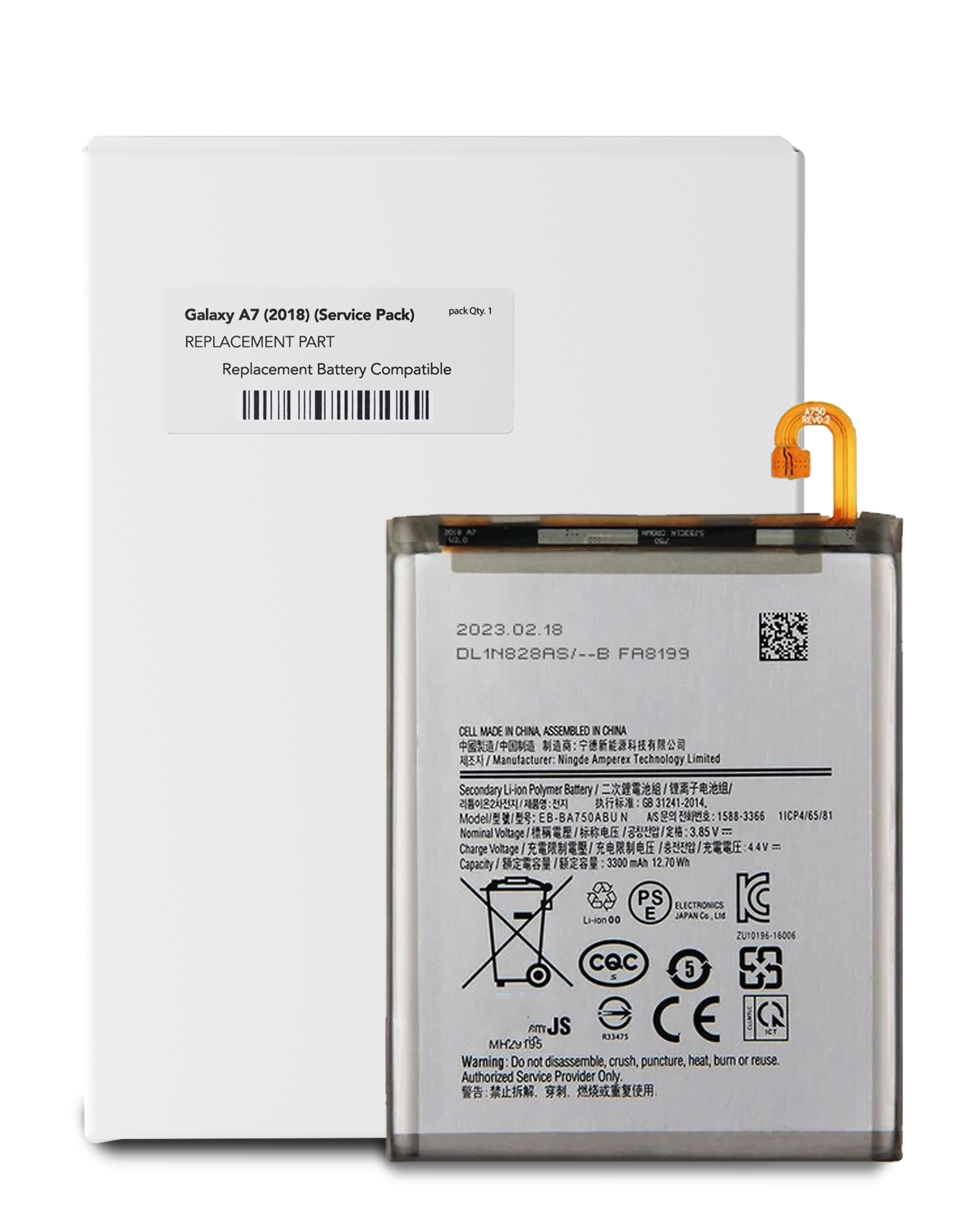 Replacement Akku für Samsung Galaxy A10 (A105 / 2019) / A7 (A750 / 2018) / A8s (G887 / 2018) / A8 (A810 / 2016) (Service Pack)