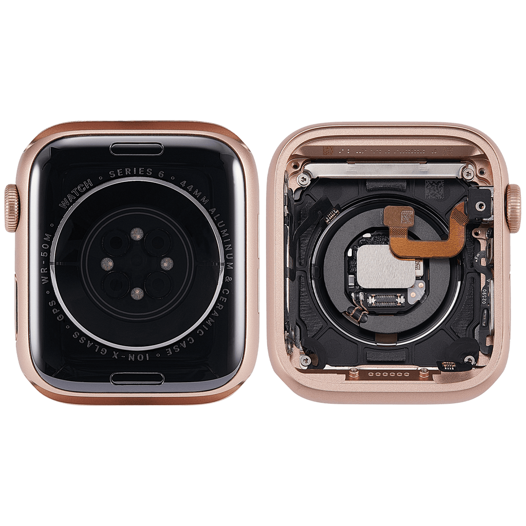 Backcover/Rahmen Compatible für Watch Series 6 (44MM) (gebrauchter OEM-Ausbau, Qualität A) (GPS Version) (Aluminum / Rose Gold)