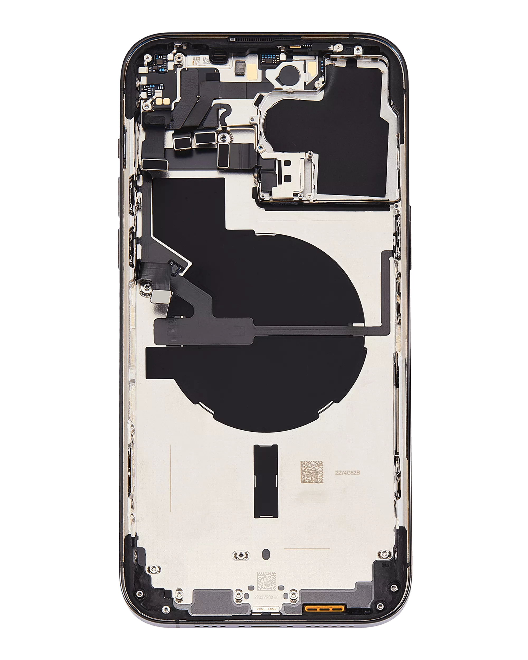 Backcover/Rahmen mit Small Parts für iPhone 14 Pro Max (US-Version) (gebrauchter OEM-Ausbau, Qualität B) (Space Schwarz)