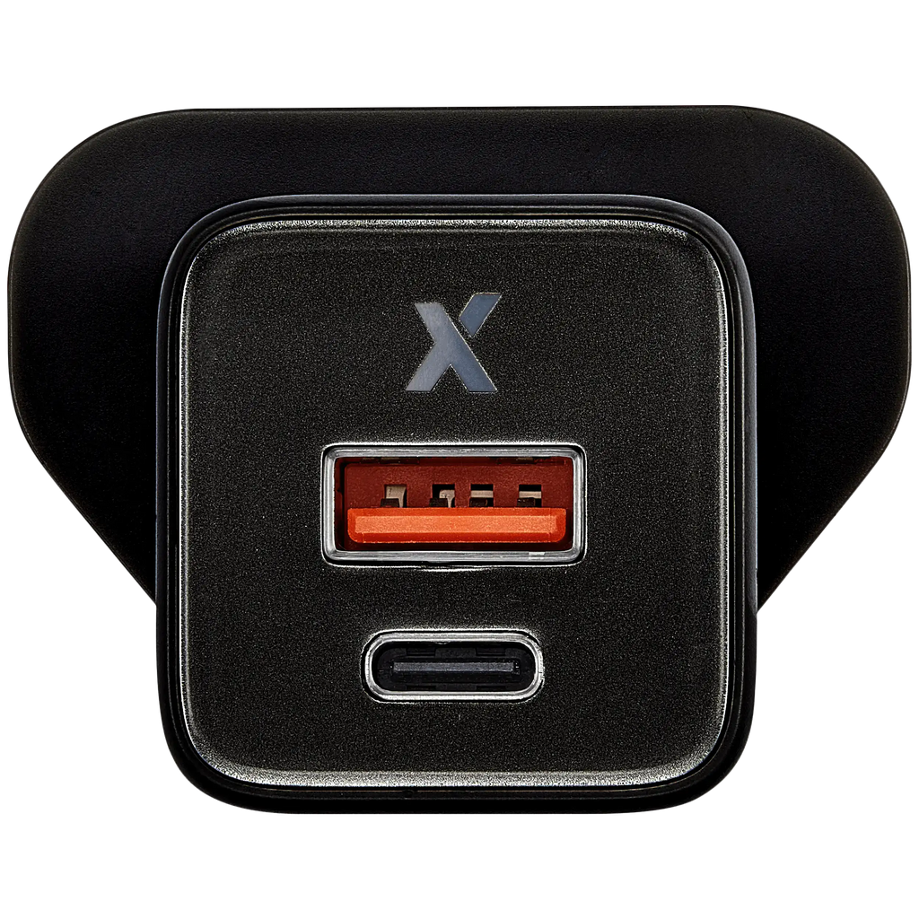 AmpSentrix 30W 2-in-1 USB-C / USB-A Wall Adapter (220V / UK Plug) (Schwarz Titanium)