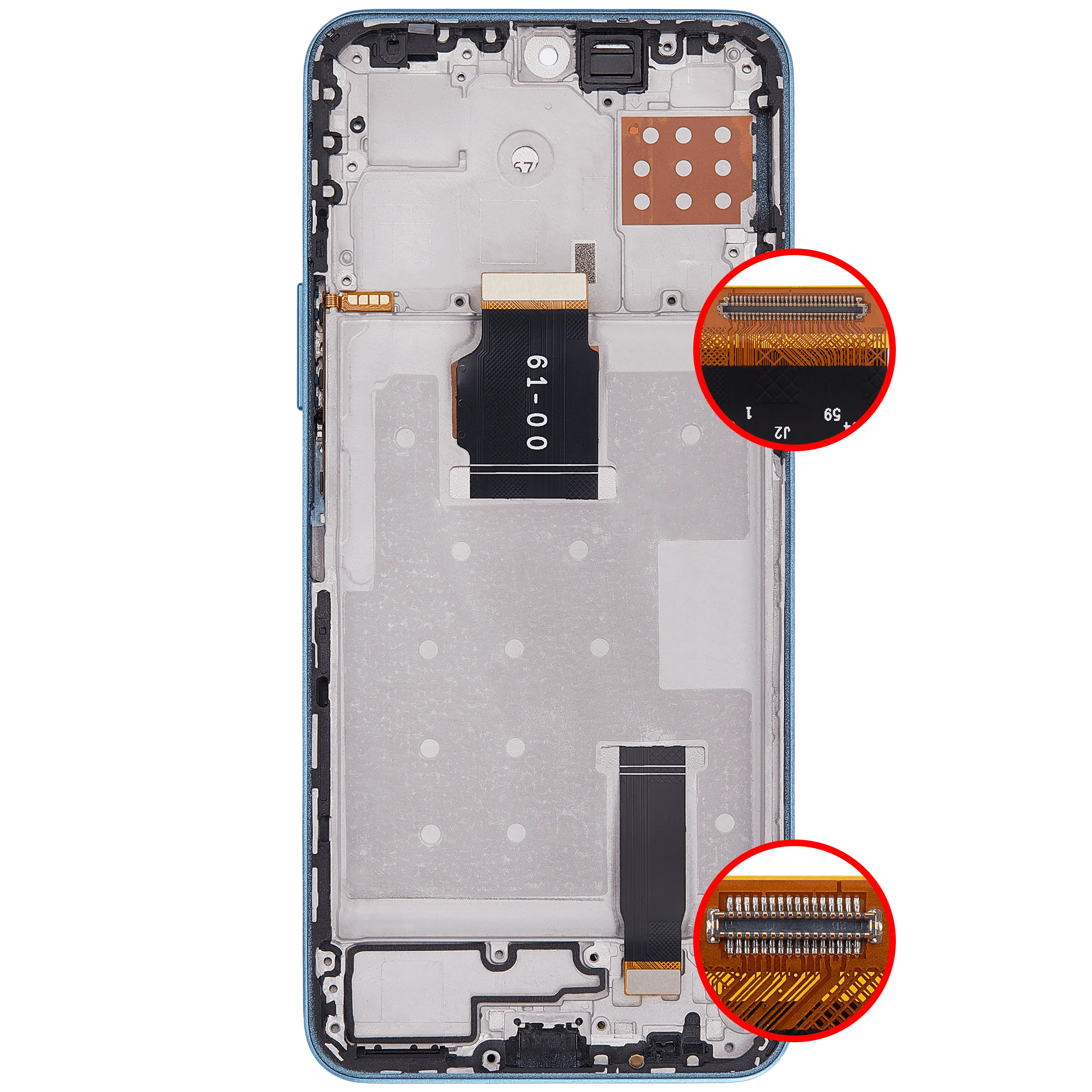 LCD-Display mit Rahmen für Honor X8A / X50i / 90 Lite (Aftermarket Plus) (Cyan Lake)