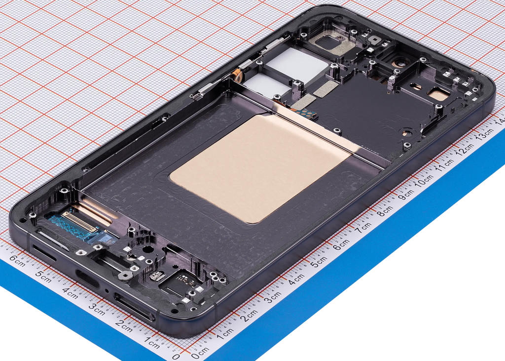 OLED-Display mit Rahmen für Samsung Galaxy S24 5G (US & Internationale Version) (gebrauchter OEM-Ausbau, Qualität A) (Onyx Black)