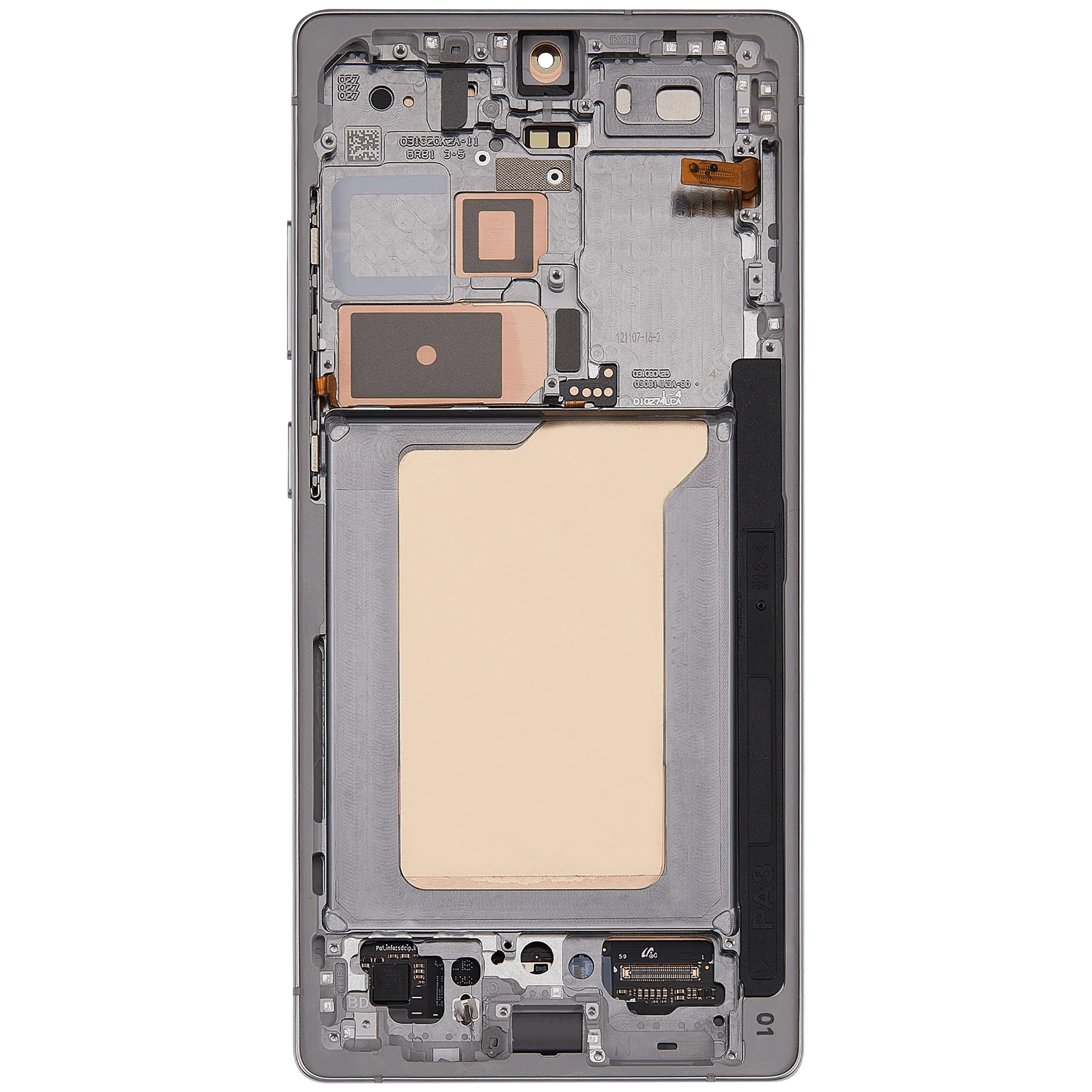OLED-Display mit Rahmen für Samsung Galaxy S25 Ultra 5G (US & International) (Aftermarket Pro) (120Hz) (Titanium Weiß Silber)