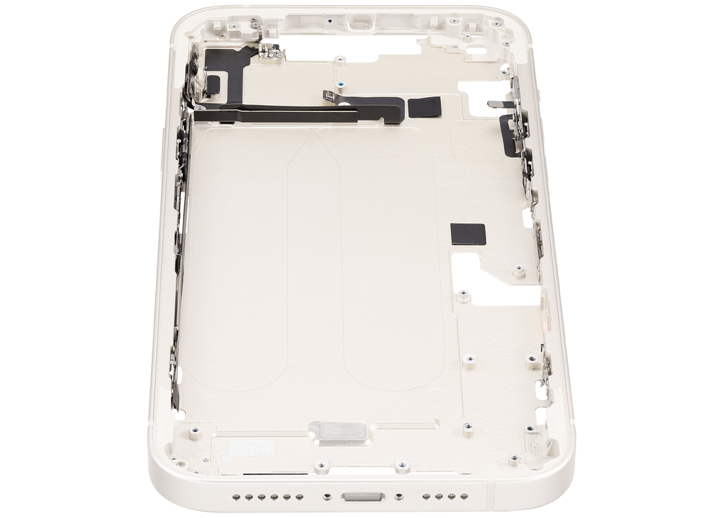 Midframe/Rahmen mit Small Parts für iPhone 14 Plus (EU / Global Version) (gebrauchter OEM-Ausbau, Qualität A) (Starlight)