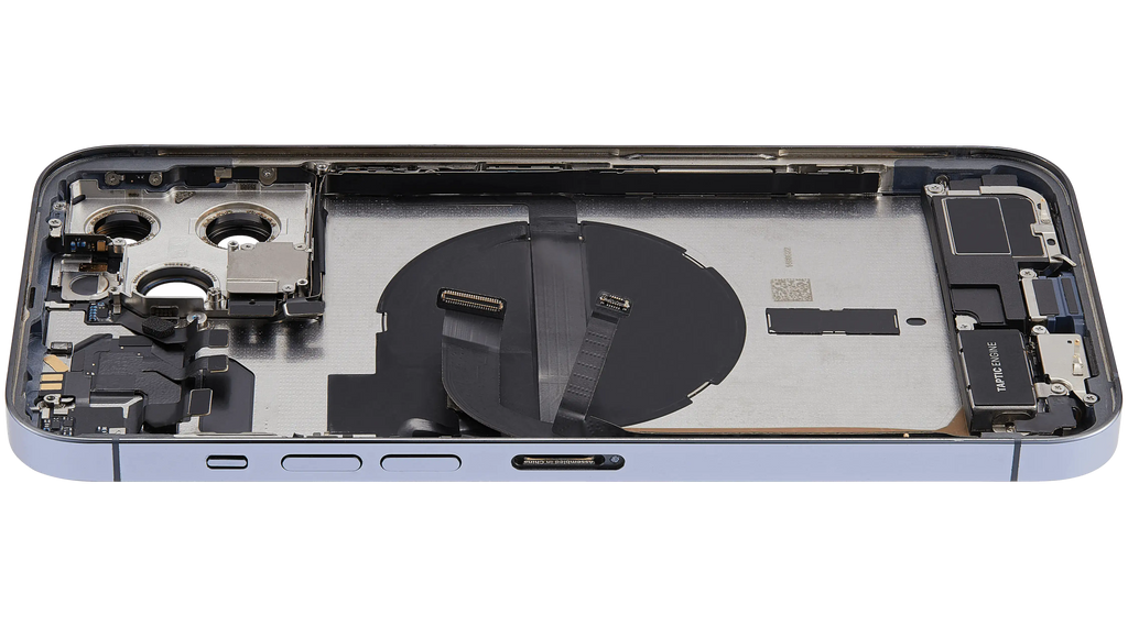 Backcover/Rahmen mit Ladebuchse Flex & Small Parts für iPhone 13 Pro Max (US-Version) (gebrauchter OEM-Ausbau, Qualität A) (Sierra Blau)