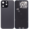 Backcover mit MagSafe Magnet & NFC & Blitz-Flexkabel für iPhone 15 Pro Max (gebrauchter OEM-Ausbau, Qualität C) (Schwarz Titanium)