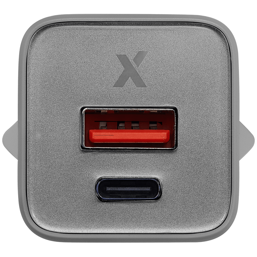 AmpSentrix Pro 30W 2-in-1 USB-C / USB-A GaN Wall Adapter (220V / EU Plug) (Natural Titanium)