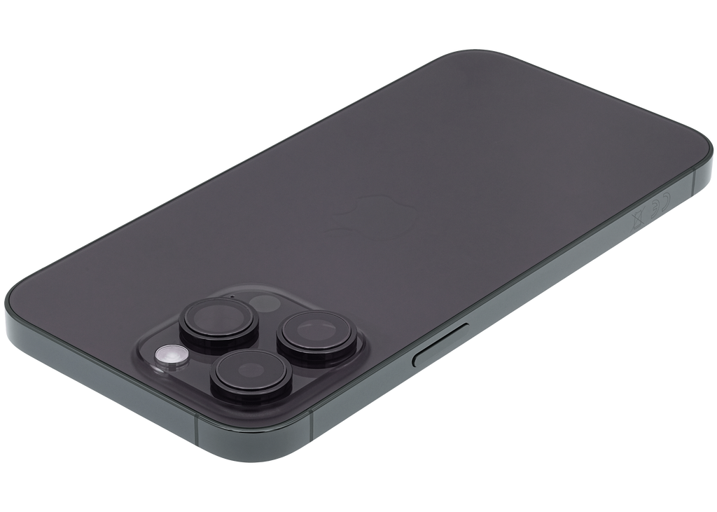 Backcover/Rahmen mit Small Parts für iPhone 14 Pro Max (EU / Global Version) (gebrauchter OEM-Ausbau, Qualität A) (Space Schwarz)