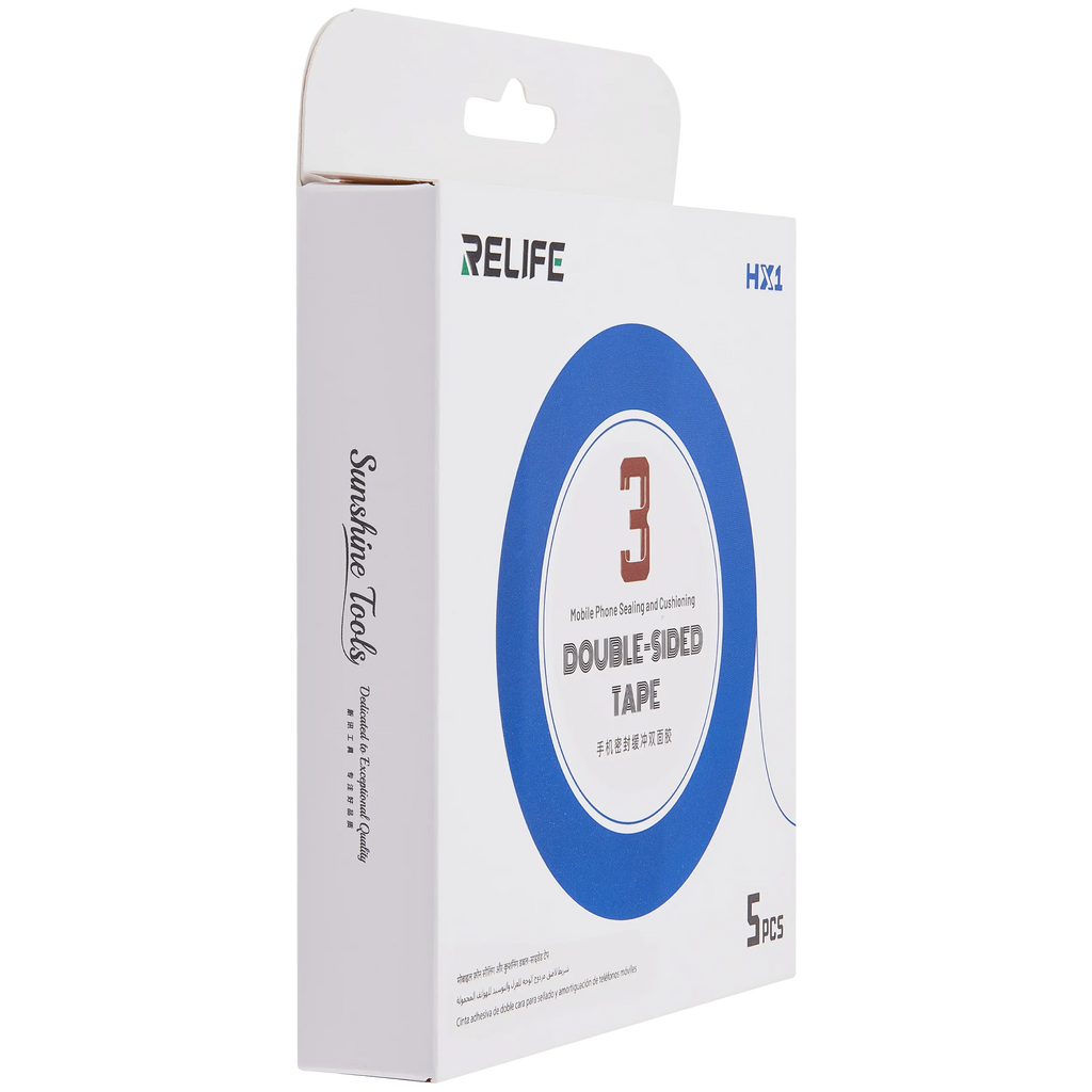 HX2 Double-Sided Tape für Phone Display / Backcover / Frame Sealing Repair (Relife) (Width:3MM / Length:10M / Thickness:0.2MM) (5 Pack)