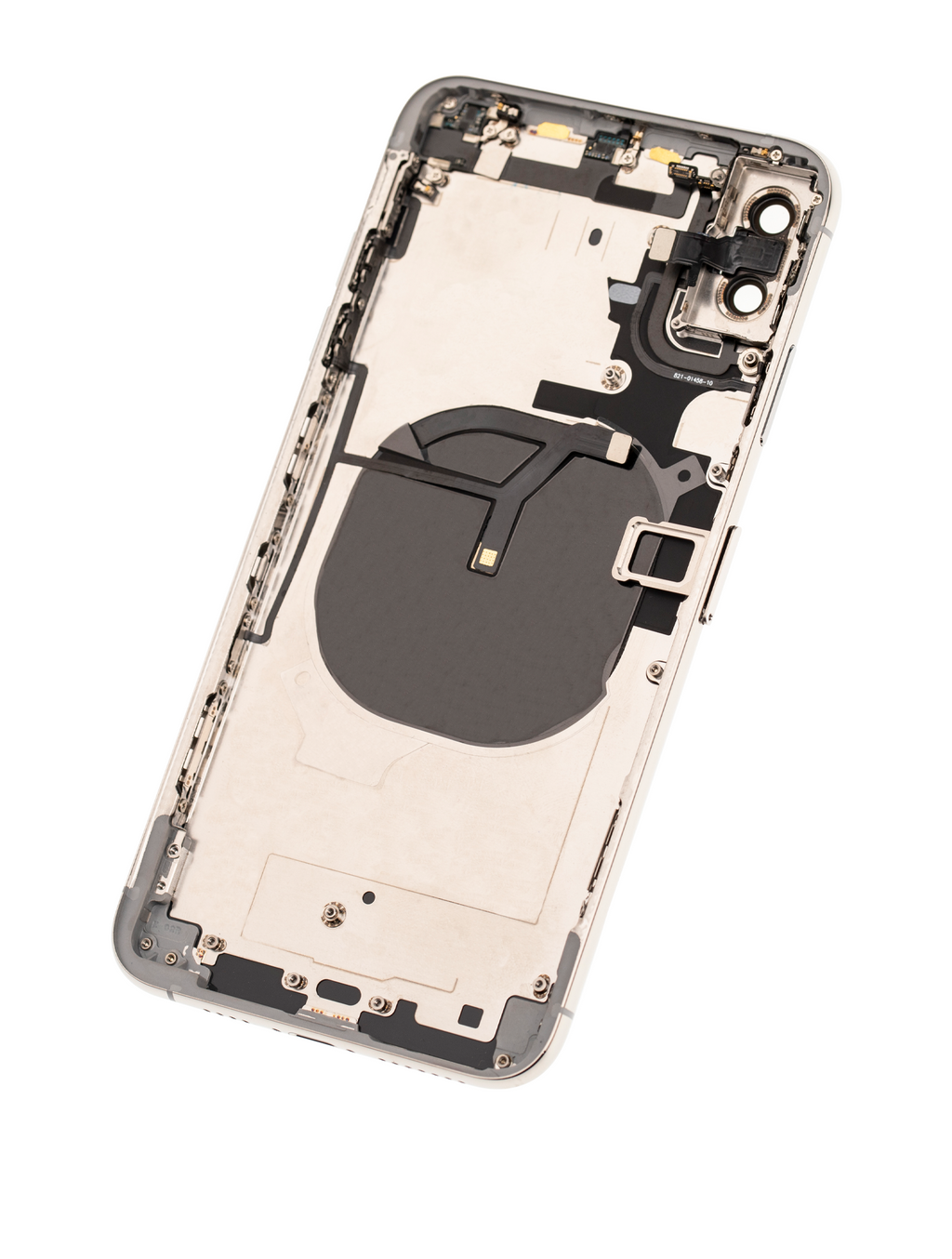 Backcover/Rahmen mit Small Components Pre-Installed für iPhone XS Max (gebrauchter OEM-Ausbau, Qualität A) (Silber)
