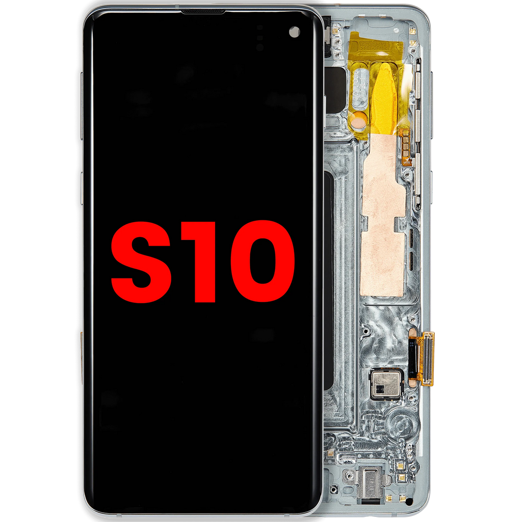 OLED-Display mit Rahmen für Samsung Galaxy S10 (Aftermarket Plus) (Prism Green)