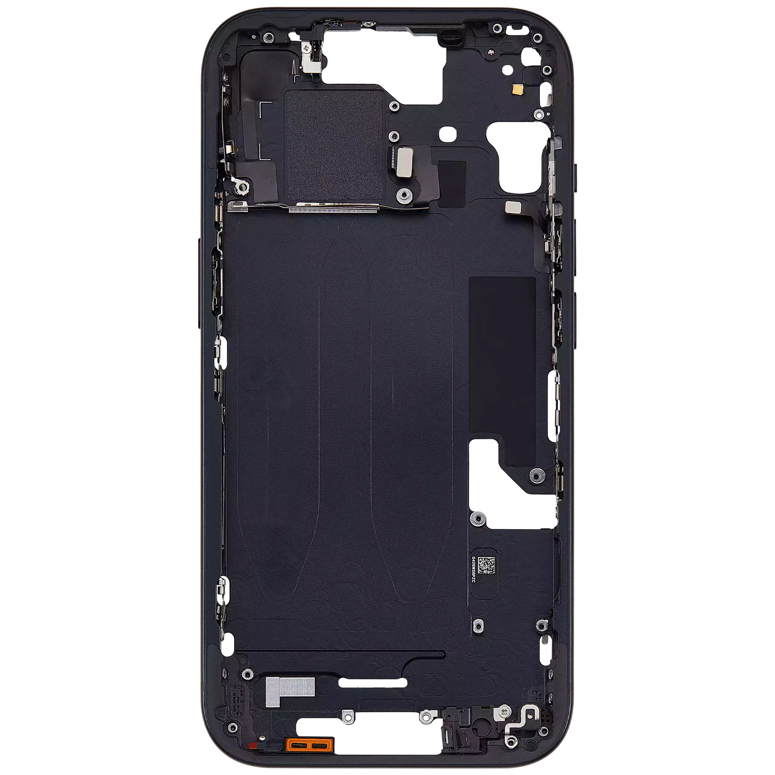 Midframe/Rahmen mit Small Parts für iPhone 15 (EU / Global Version) (Aftermarket Plus) (Schwarz)