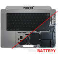 OEM Top Case mit Akku & Tastatur (Chinese Pinyin) MacBook Pro 16 A2780 Silber