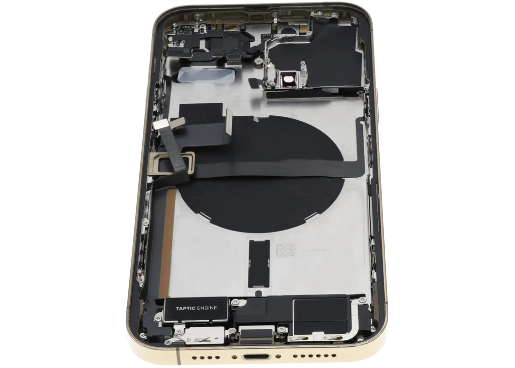 Backcover/Rahmen mit Ladebuchse Flex & Small Parts für iPhone 13 Pro Max (US-Version) (gebrauchter OEM-Ausbau, Qualität A) (Gold)
