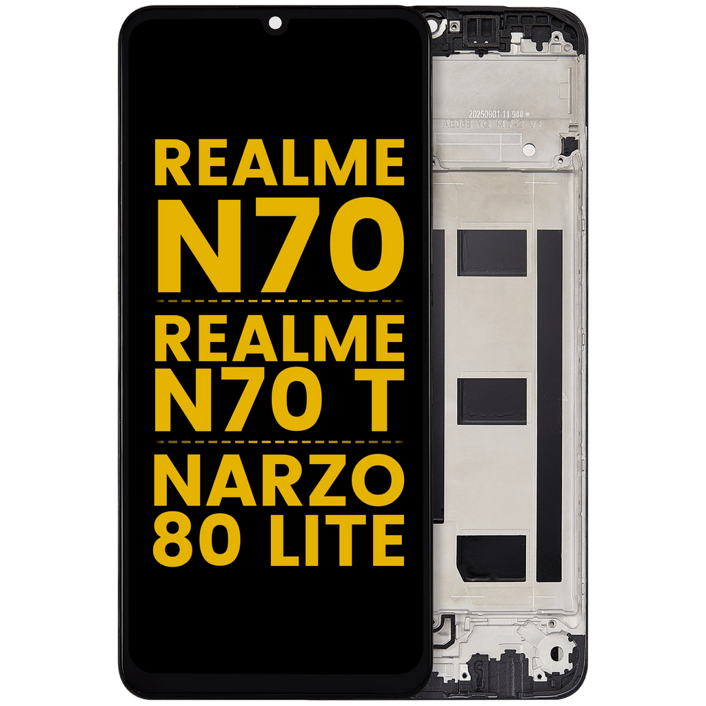 LCD-Display mit Rahmen für Realme Note 70 / Note 70 T / Narzo 80 Lite (Refurbished) (Alle Farben)