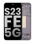 OLED-Display mit Rahmen für Samsung Galaxy S23 FE 5G (gebrauchter OEM-Ausbau, Qualität A) (Graphite)
