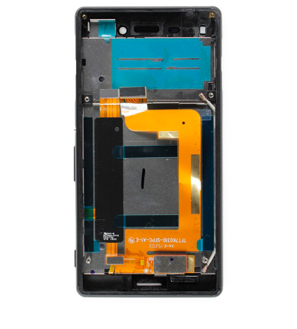 LCD-Display mit Rahmen für Sony Xperia M4 Aqua (E2303 / E2306 / E2353 / E2363) (Schwarz)