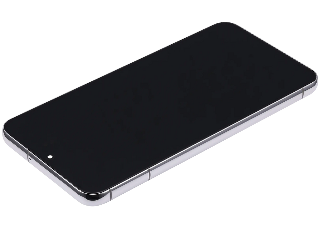 OLED-Display mit Rahmen für Samsung Galaxy S22 Plus 5G (gebrauchter OEM-Ausbau, Qualität A) (Weiß)