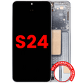 OLED-Display mit Rahmen für Samsung Galaxy S24 5G (US & Internationale Version) (Aftermarket Plus) (Sapphire Blue)