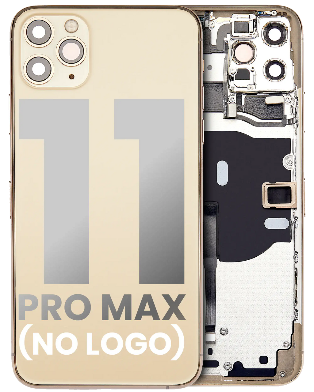 Backcover/Rahmen m. Kleinteilen f. iPhone 11 Pro Max Gold (o. Logo) Aftermarket+