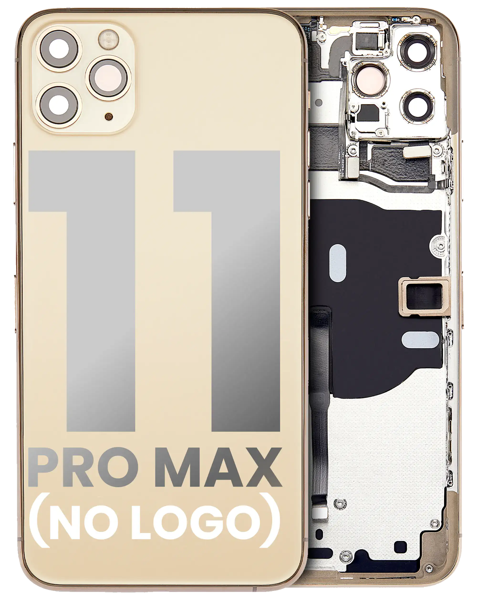 Backcover/Rahmen m. Kleinteilen f. iPhone 11 Pro Max Gold (o. Logo) Aftermarket+