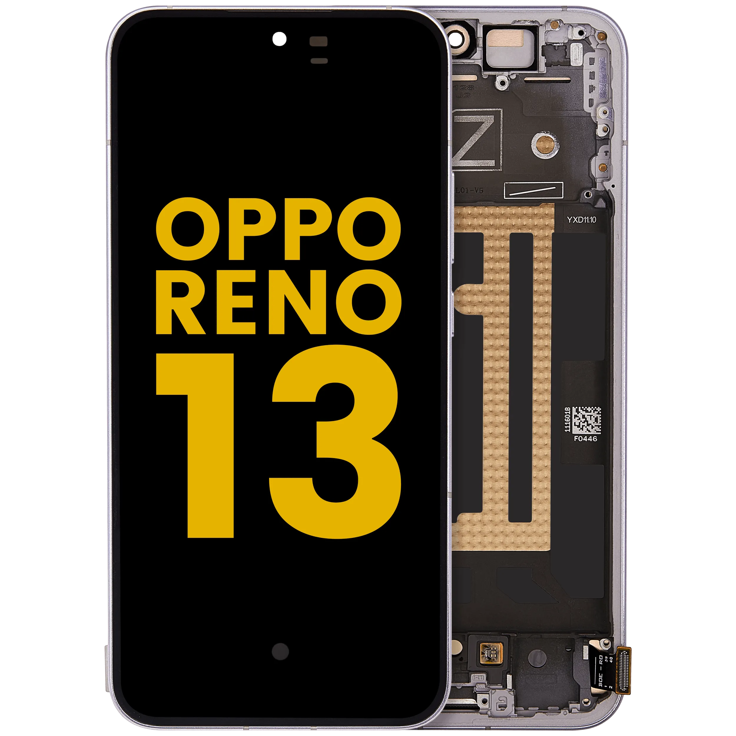 OLED-Display mit Rahmen für OPPO Reno 13 (Refurbished) (Lila)