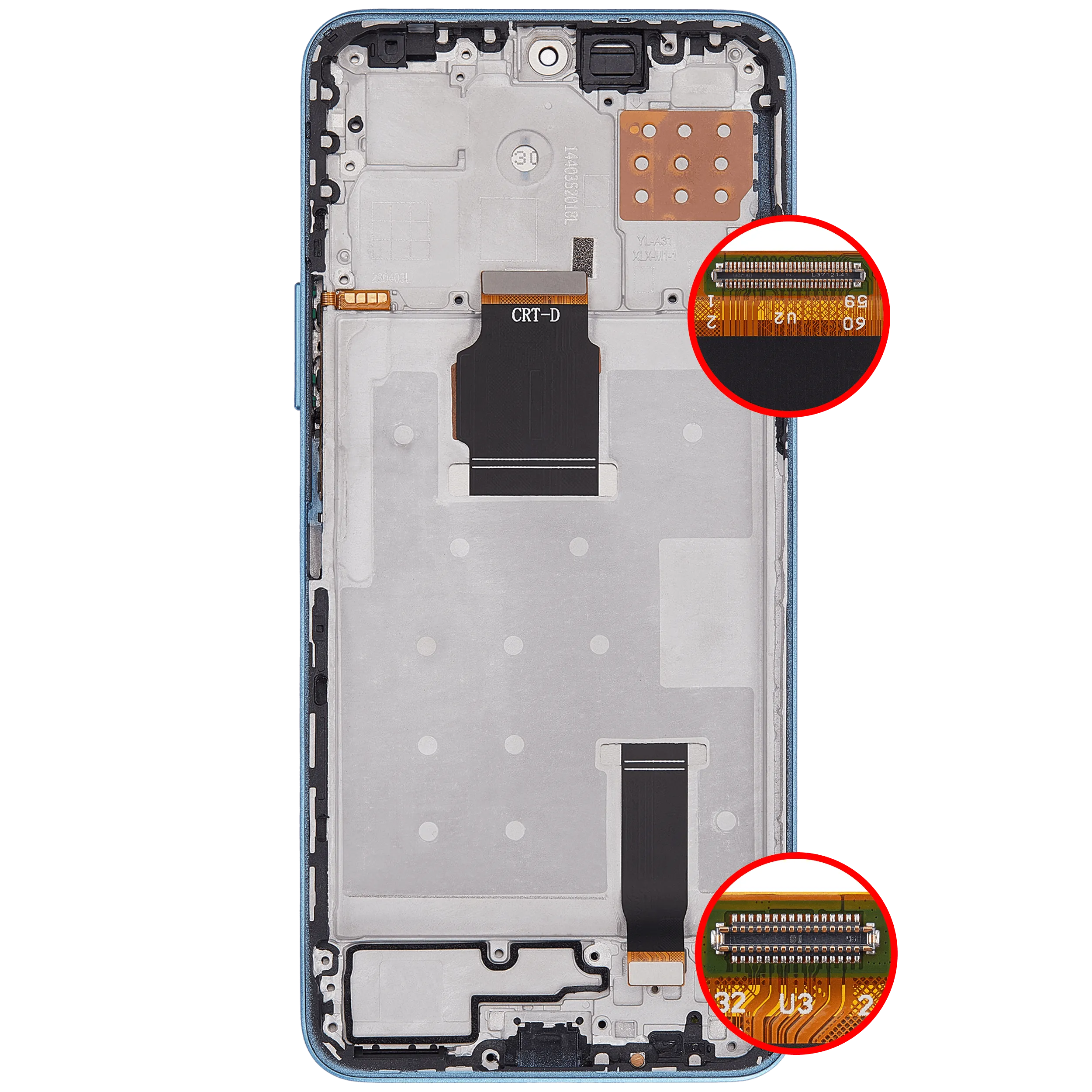 LCD-Display mit Rahmen für Honor X8A / X50i / 90 Lite (Refurbished) (Cyan Lake)