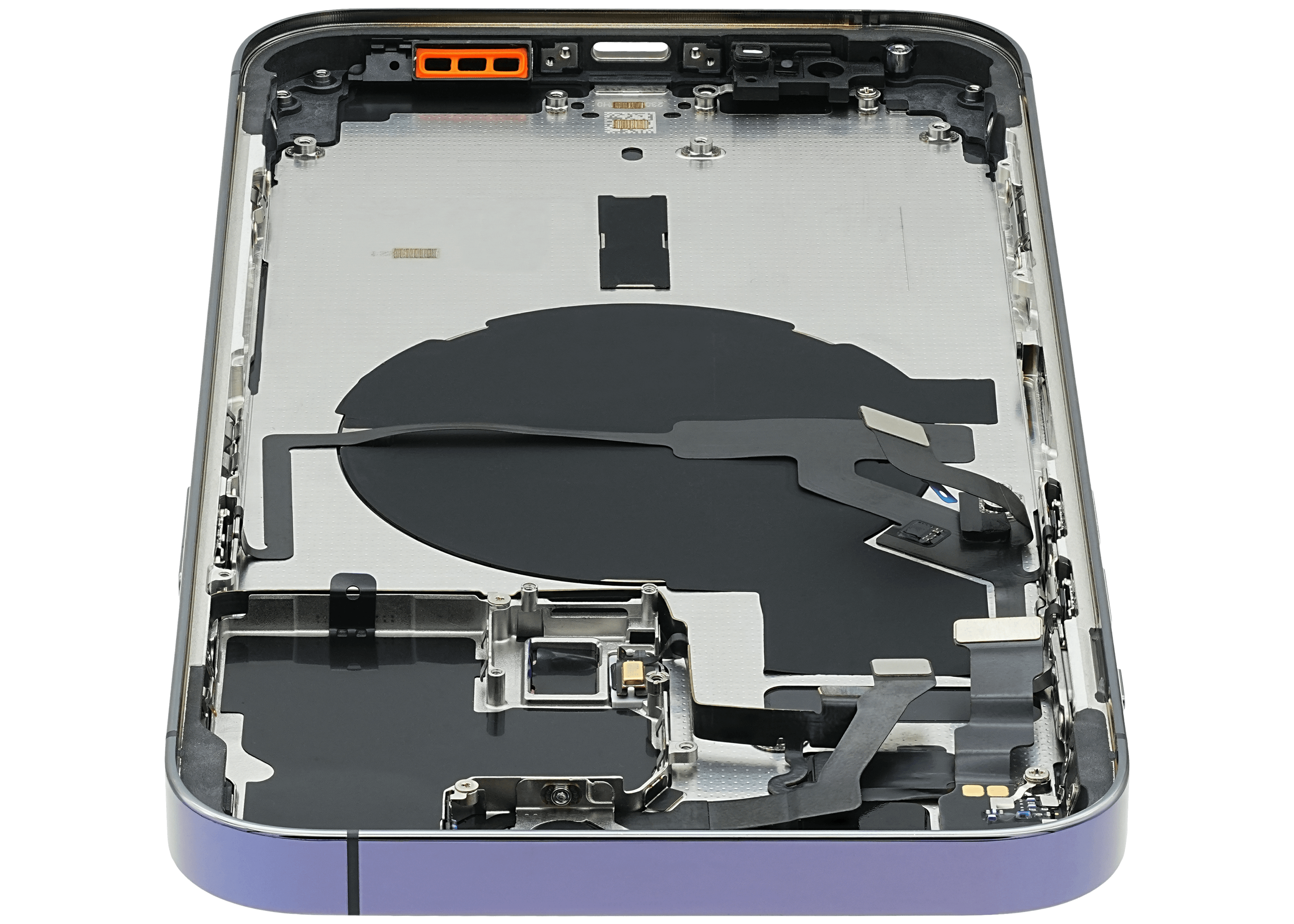 Backcover/Rahmen mit Small Parts für iPhone 14 Pro Max (EU / Global Version) (gebrauchter OEM-Ausbau, Qualität A) (Deep Purple)