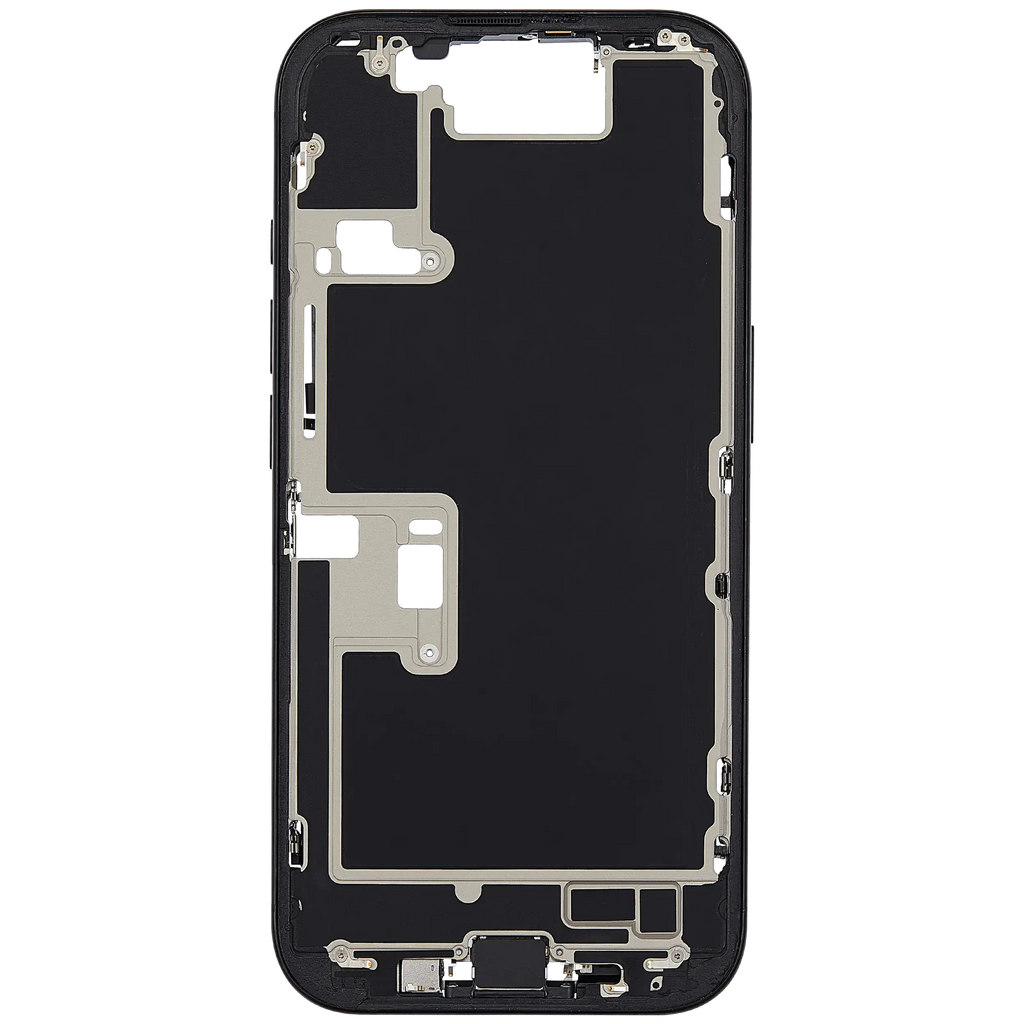 Midframe/Rahmen mit Ladebuchse Flex & Small Parts für iPhone 16 Pro (EU / Global Version) (gebrauchter OEM-Ausbau, Qualität A) (Schwarz Titanium)