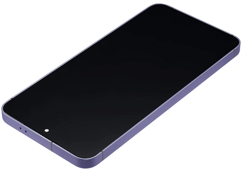 OLED-Display mit Rahmen für Samsung Galaxy S24 5G (US & Internationale Version) (gebrauchter OEM-Ausbau, Qualität A) (Cobalt Violet)