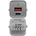AmpSentrix Pro 30W 2-in-1 USB-C / USB-A GaN Wall Adapter (220V / EU Plug) (Natural Titanium)