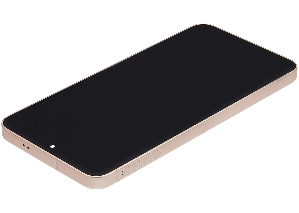 OLED-Display mit Rahmen für Samsung Galaxy S25 5G (US & International) (Aftermarket Plus) (Pink Gold)