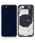 Backcover/Rahmen mit Small Components Pre-Installed für iPhone SE (2022) (gebrauchter OEM-Ausbau, Qualität B) (Midnight)