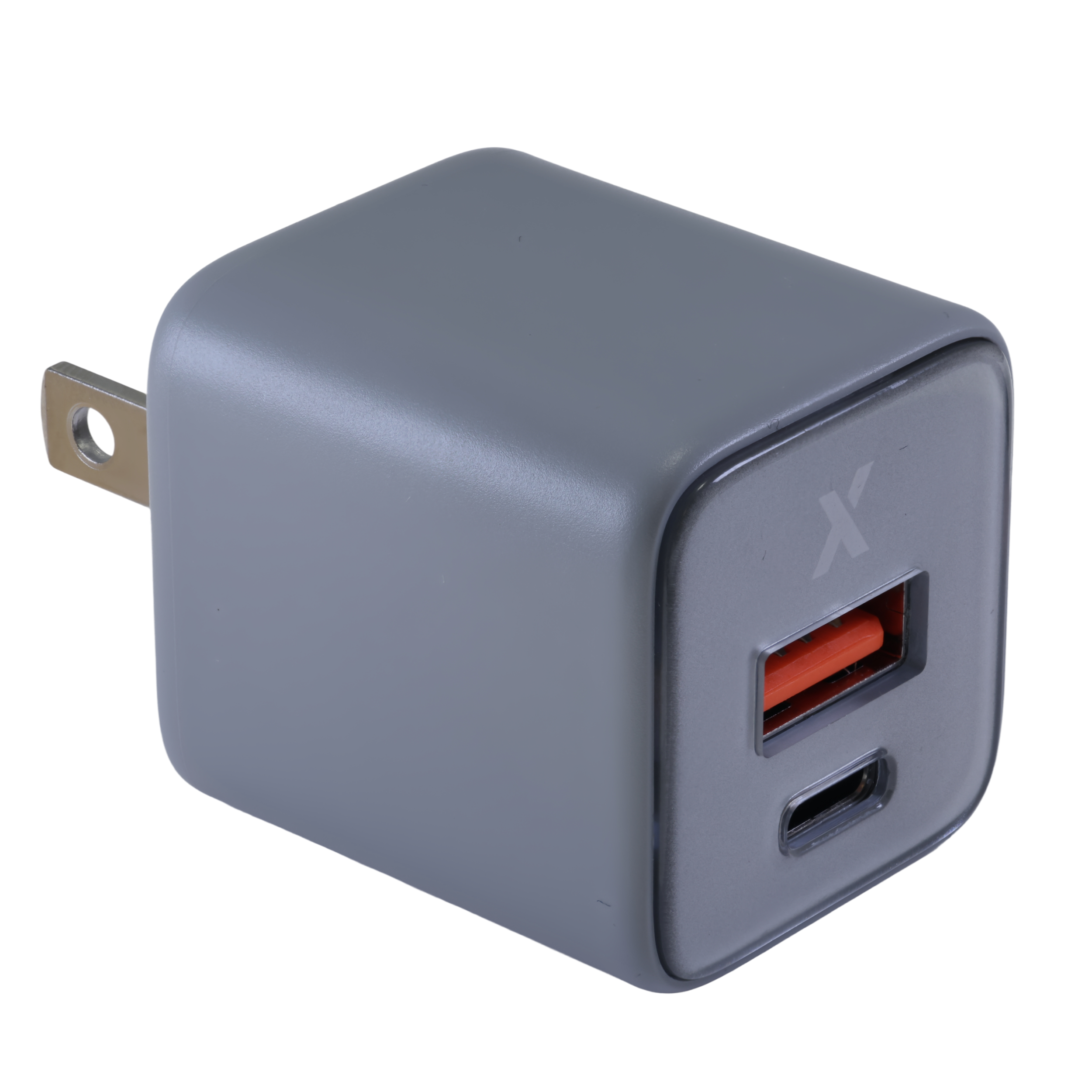 AmpSentrix Pro 30W 2-in-1 USB-C / USB-A GaN Wall Adapter (Natural Titanium)