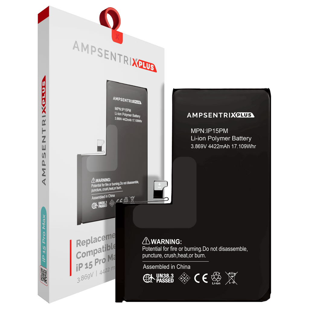 Replacement Battery for iPhone 15 Pro Max (AmpSentrix Plus)