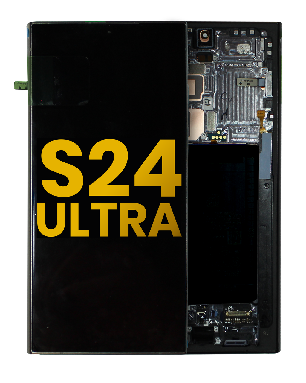 OLED-Display mit Rahmen für Samsung Galaxy S24 Ultra (Assembled) (Titanium Schwarz)