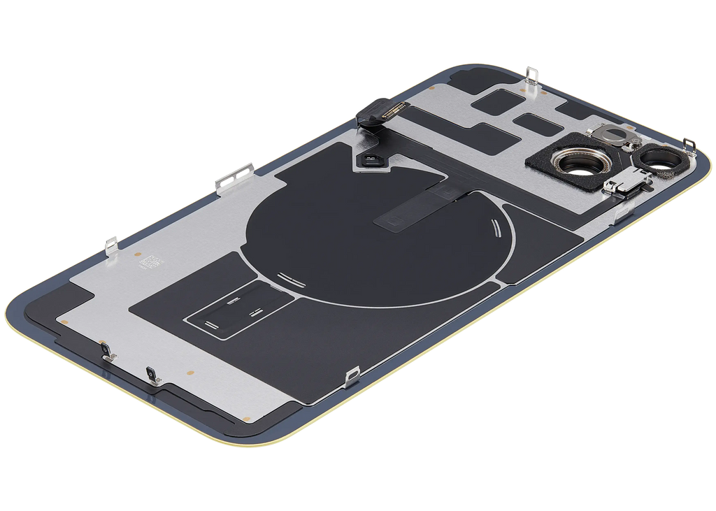 Backcover mit MagSafe Magnet & NFC & Blitz-Flexkabel für iPhone 14 Plus (gebrauchter OEM-Ausbau, Qualität A) (Gelb)