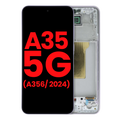OLED-Display mit Rahmen für Samsung Galaxy A35 5G (A356 / 2024) (Aftermarket Plus) (Lilac)