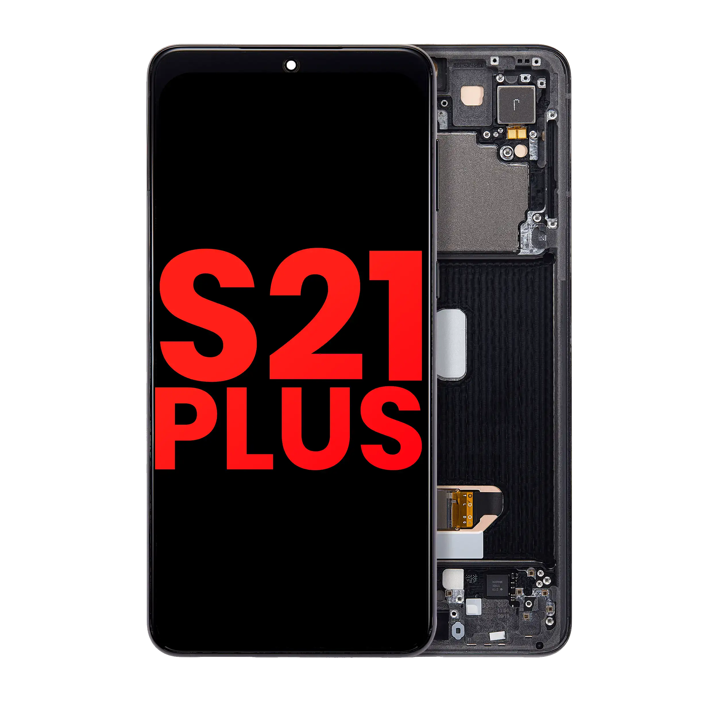 OLED-Display m. Rahmen f. Samsung Galaxy S21 Plus Aftermarket Plus Phantom Black