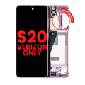 OLED-Display mit Rahmen für Samsung Galaxy S20 5G (Verizon 5G UW Frame Only) (Aftermarket Plus) (Cloud Pink)