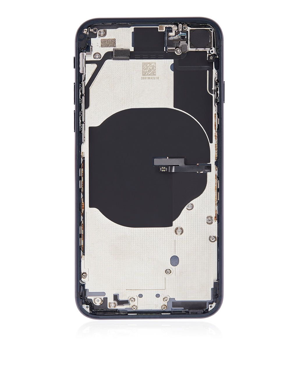 Backcover/Rahmen mit Small Components Pre-Installed für iPhone SE (2022) (gebrauchter OEM-Ausbau, Qualität B) (Midnight)