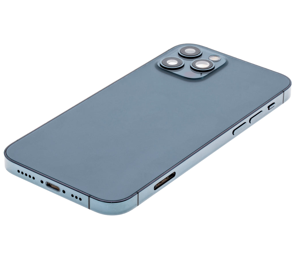 Backcover/Rahmen mit Small Parts für iPhone 12 Pro (EU / Global Version) (gebrauchter OEM-Ausbau, Qualität C) (Pacific Blau)