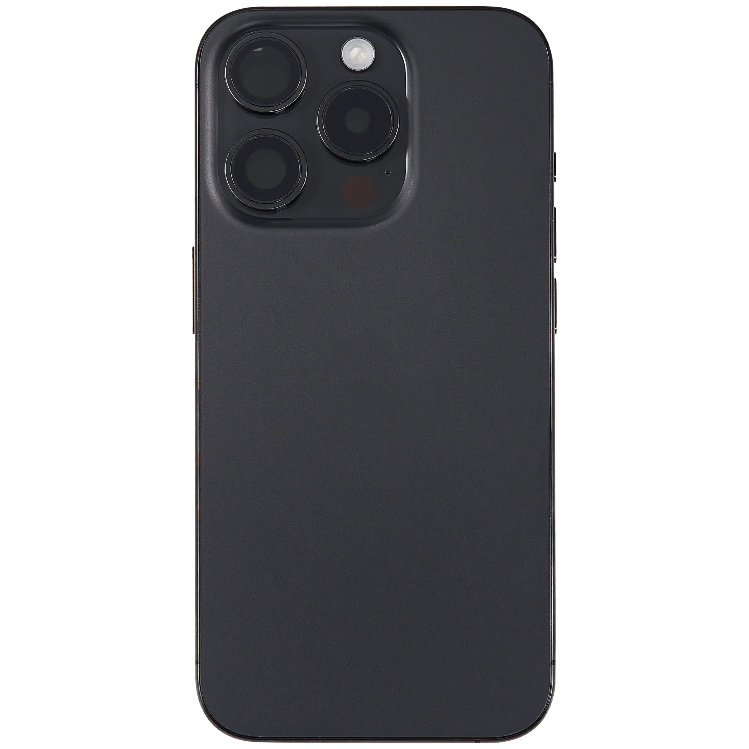Backcover/Rahmen mit Small Parts für iPhone 15 Pro (US-Version) (gebrauchter OEM-Ausbau, Qualität B) (Schwarz Titanium)