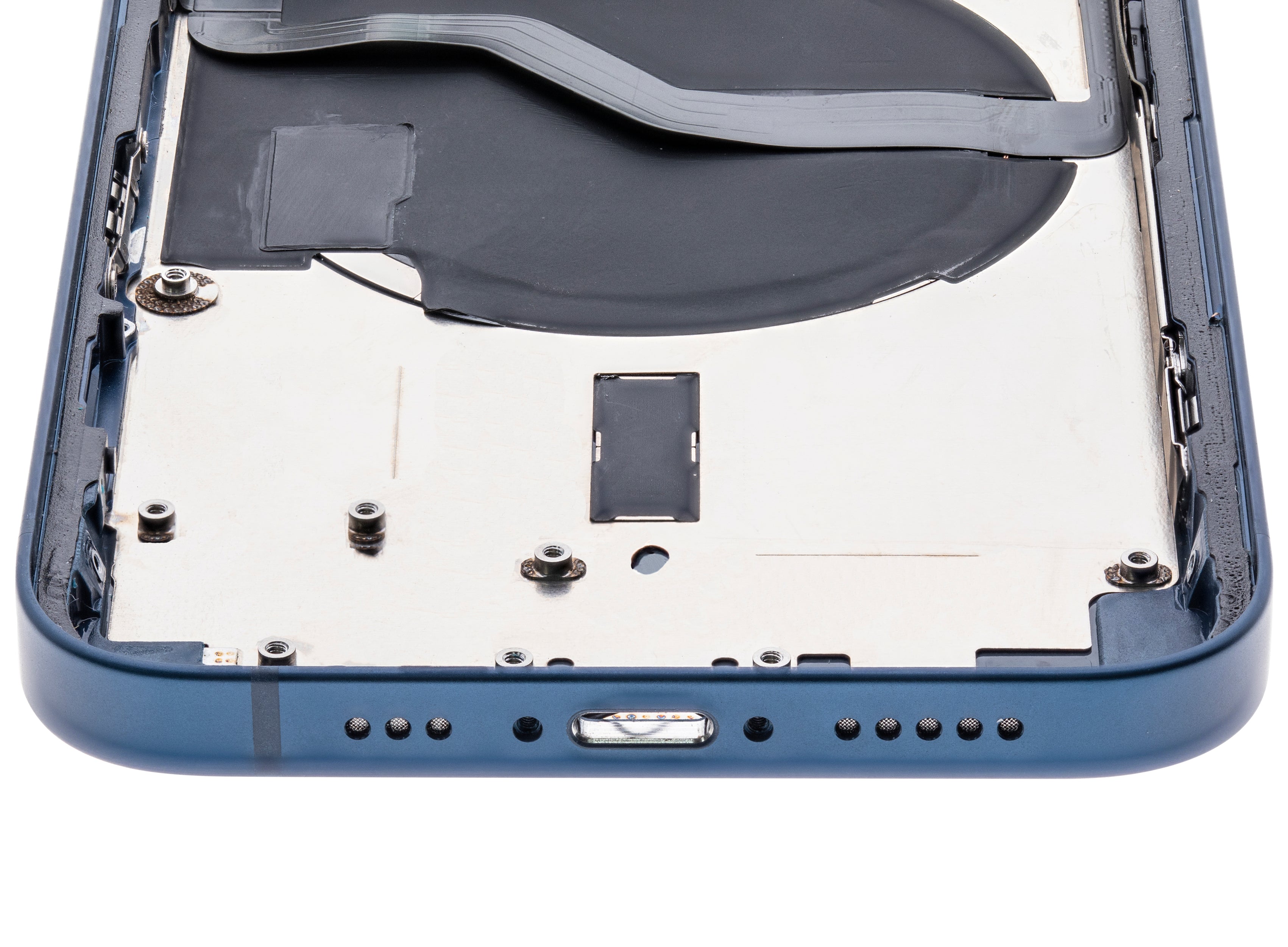 Backcover/Rahmen mit Small Parts für iPhone 12 (US-Version) (gebrauchter OEM-Ausbau, Qualität B) (Blau)