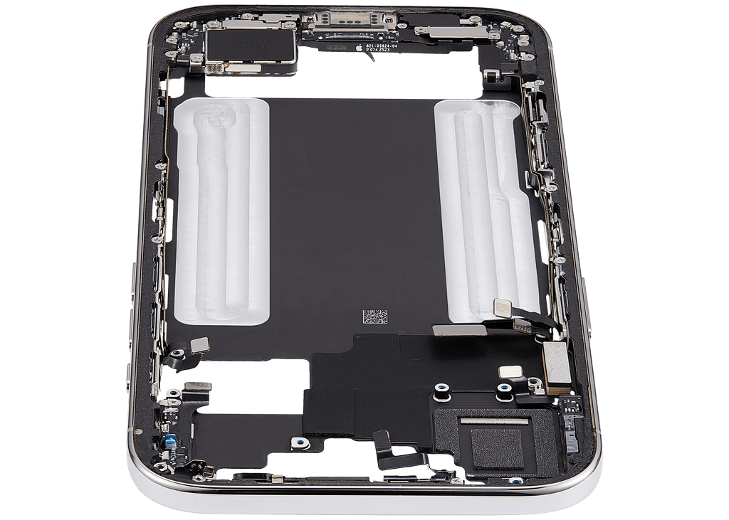 Midframe/Rahmen mit Ladebuchse Flex & Small Parts für iPhone Air (US / EU Version) (gebrauchter OEM-Ausbau, Qualität B) (Cloud White)