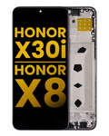 LCD-Display mit Rahmen für Honor X30i / Honor X8 (Aftermarket Plus) (Schwarz)